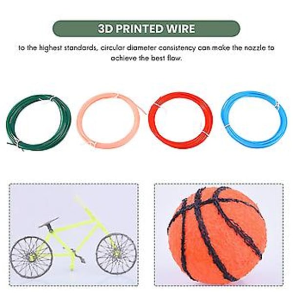 10 Stk. 3D Printer Filament Til 3D Print Pen Pakke 1.75mm Mælkesyre