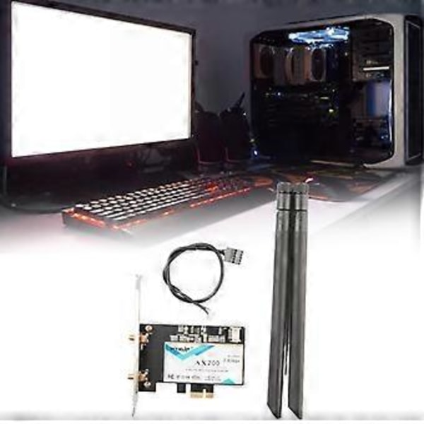 3000Mbps WiFi 6 forIntelAX200 PCIe Trådløst Netværkskort DualBand 2.4G/5Ghz AX200NGW BT5.0 Til Window10 Desktop PC