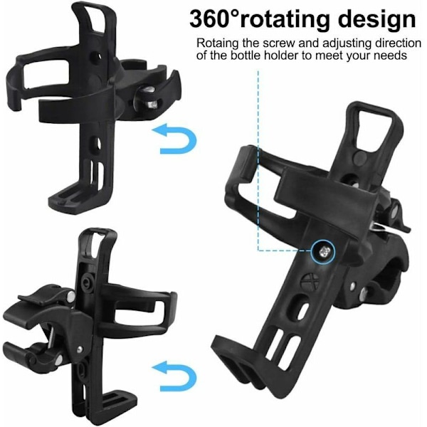 Cykelflaskeholder, Cykelvandflaskeholder, Cykelflaskeholder til cykel, racercykel, mountainbike, børnecykler, 360 graders rotation