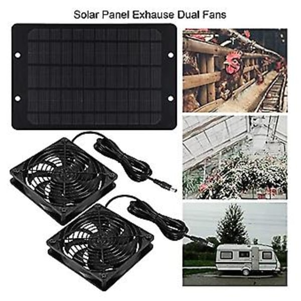 Solpanel Fläkt Kit, 10w 12v Solar Ed Fläkt Utomhus, Portabel Ilator Utsugsfläkt