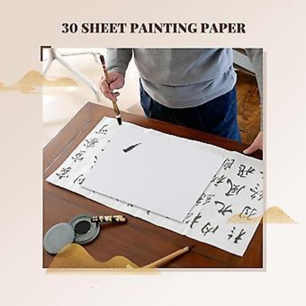 30 Ark Vitt Målarpapper Ris Papper Målning Och Kalligrafi 36cm*25cm
