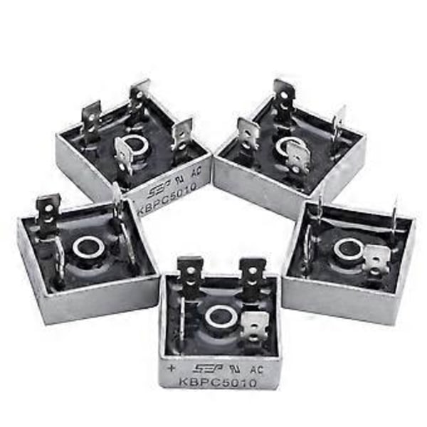 5 x KBPC5010 1000V 50A Metalhus 4-benet Enkeltfaset Diode Bro Ensretter