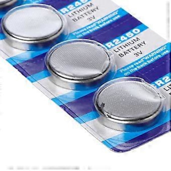 3V CR2450 Knapcelle Batterier Engangs Batteri Dele til Fjernbetjening Ur Lommeregnere - 5 Stk/ark