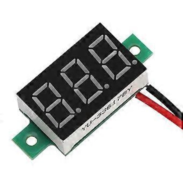 5 stk. Gul 0,36 tommer Digitalt LED Panel Voltmeter To Tråds DC Volt Meter Spændingsovervågning