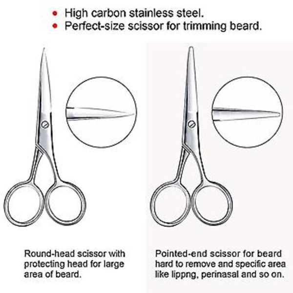 4 Delars Skäggtrimningssax Set, Groomingsax för Män med Förvaringsväska (d-4)