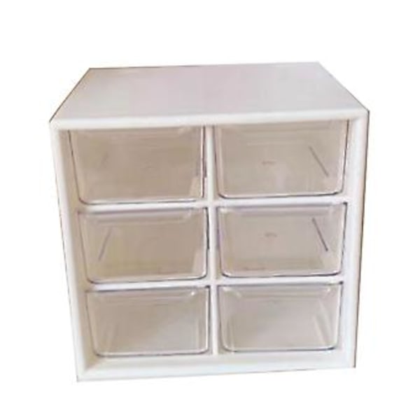 Skrivebordsskuffe Organizer Boks 6 Skuffe Multi Funktionel Kosmetik Opbevarings Organizer Etui