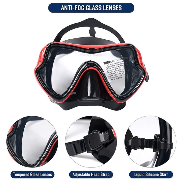 Premium Scuba Snorkeling Set, Panoramisk Anti-fog Dykmask Och Anti-läckage Snorklingsglasögon För Oglömliga Undervattensupplevelser