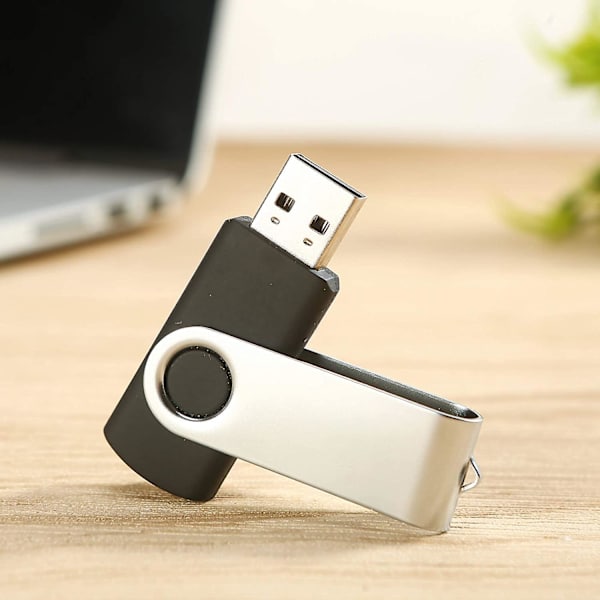 32 GB USB-flashdrev, 32 GB USB 2.0-svingbare hukommelsespinde, jumpdrev, zipdrev til datasikkerhedskopiering, sort, 5-pak - sort