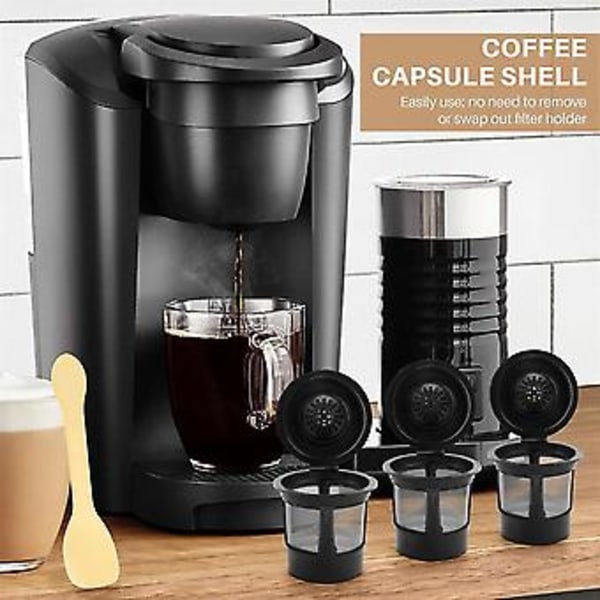 Permanent Genanvendelig Kaffekapsel Filter Med Rustfrit Stål Mesh Med Ske Til Bryggere