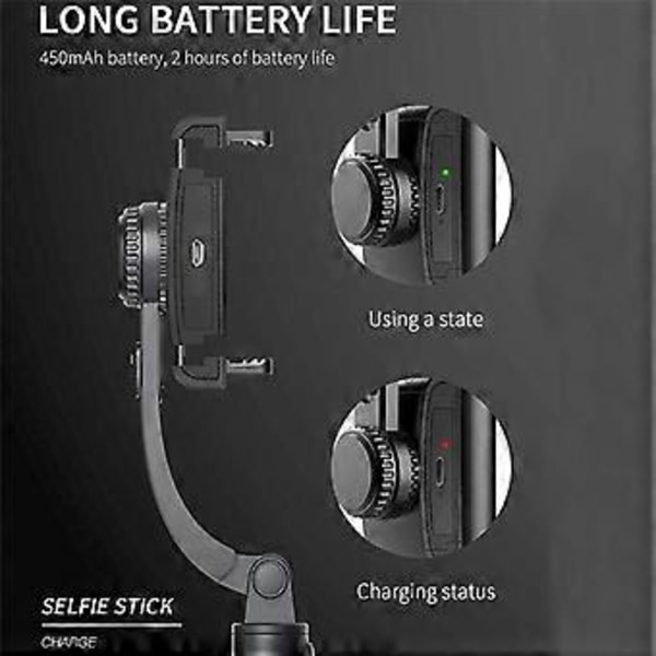 Gimbaali Stabilisaattori Selfie-keppi Taitettava Langaton Jalusta Bluetooth-sulkimella Monopod IOS Androidille