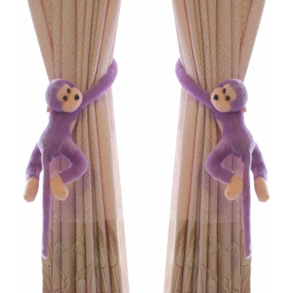 Monkey Pattern Nursery Curtain Hooks - 2 Pack - Lilla