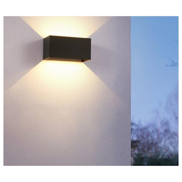 Inomhus/utomhus vägglampa med rörelsesensor, 24W modern LED-vägglampa, IP65 vattentät vägglampa, varmt ljus, justerbar strålvinkel vägglampa Bl