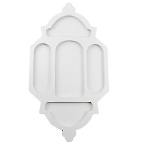 Eid Mubarak Träbricka, Ramadan Snacksbricka Dessert Bakverk Bricka Konstnärlig Serveringsbricka Vit