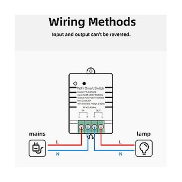 Tuya Wifi S Diy R Ac 85-265v Wifi Trådløs 30a Mon Kwh For
