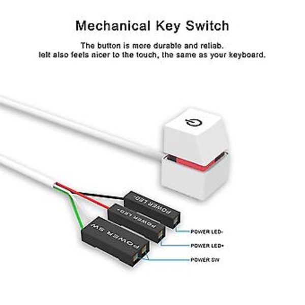 2m Portabla LED-lampor Dator Skrivbord Switch PC Extern Start På/Av Knapp Förlängningskabel, RGB