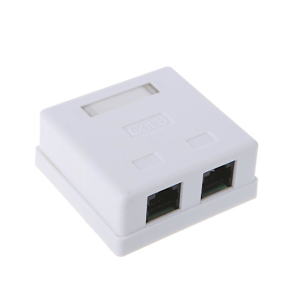 2-port Cat6 Inline Rj45 Veggkobler Jack Adapter 2 Porter Rj45 Koblingsboks