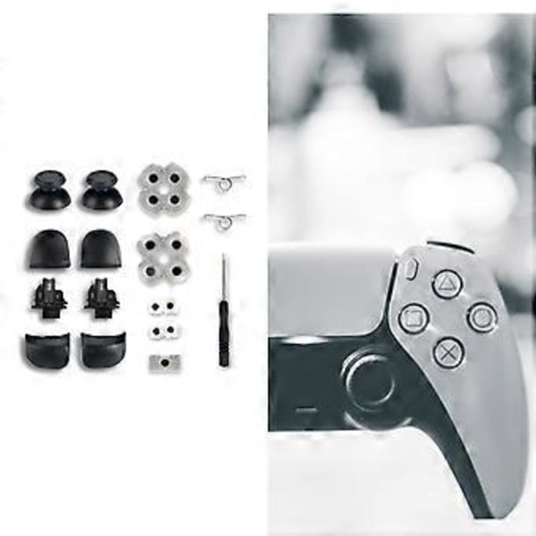 För PS5-Controller L1-R1 L2-R2 Trigger-Knappar 3D-Analog Stick + Konduktiv Gummiknapp Skruvmejsel Reparationskit Hållbart