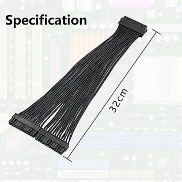 Kaksois PSU 24-nastainen Atx Mboard Splitter -kaapeli, 24-nastainen (20+4) Atx Mboard Extensi -liitäntään