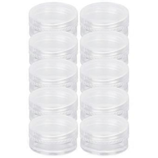 10 ST Nagelkonst Tip Behållare Bärbar Transparent Rund PP Kosmetiska Behållare för Ögonskugga Smycken Pärlor Falska Nagelspetsar