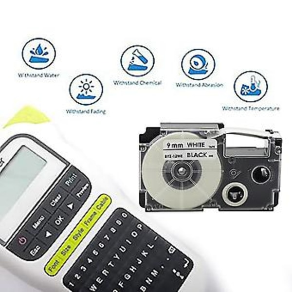 6 st 9 mm Etikettband För -120 -e300 -60 -100 Kl750b Kl820 Kl750 Kl7200 Etikettskrivare Tejp Termisk