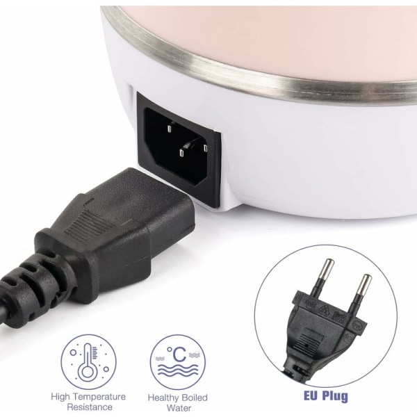 Hopfällbar elektrisk vattenkokare, 600 ml silikon resevattenkokare, hopfällbar resekokare, hopfällbar campingkokare, bärbar elektrisk
