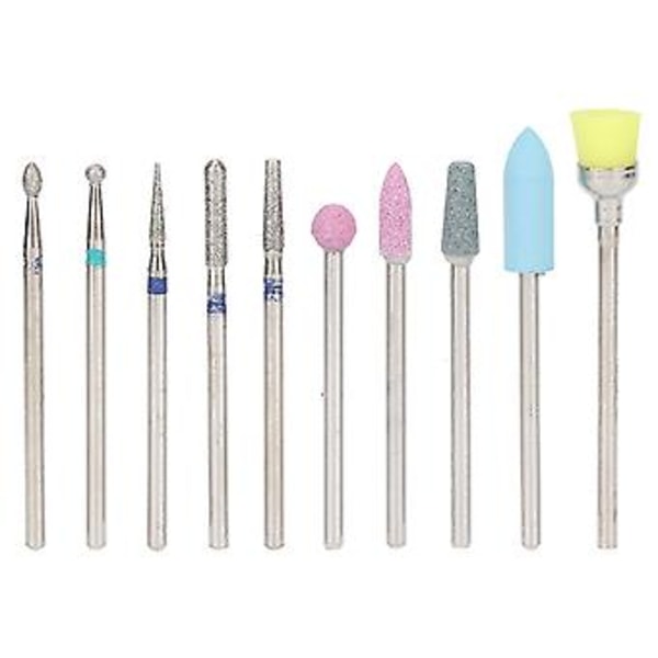 10 stk Neglepoleringshodesett Emery Quartz Armor Fjerner Eksfolierende Poleringshode Bokssett