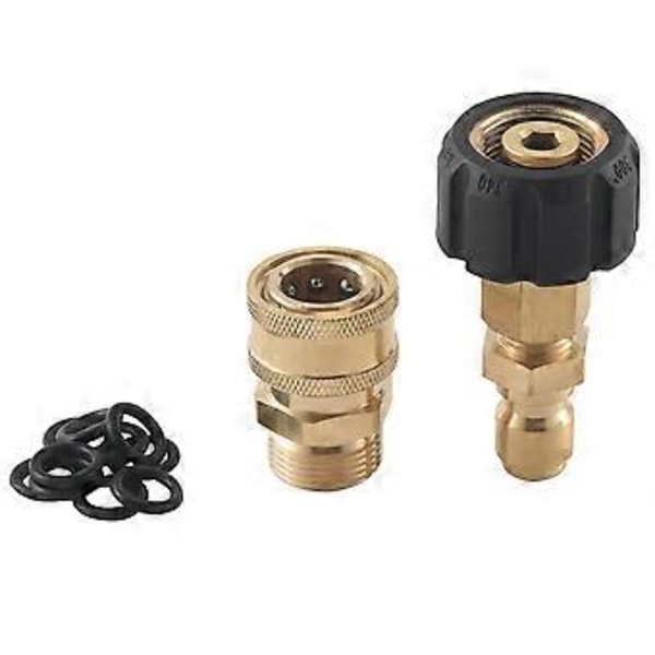 Adapterset för högtryckstvätt, snabbkoppling, M22 14mm vridbar till M22 metrisk anslutning, M22-14 vridbar + 3/8 tums plugg, 3/8 tums snabbkoppling + M22 hane