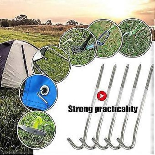 16 stk. Teltplugger i Aluminium 18cm Camping Teltspiker Rustsikre Plugger Hardt Underlag