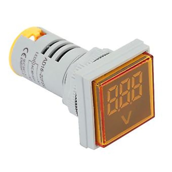 LED Voltmeter Signallampa Digital Display AC Spänningsmätare Indikatorlampa Testare (Gul)