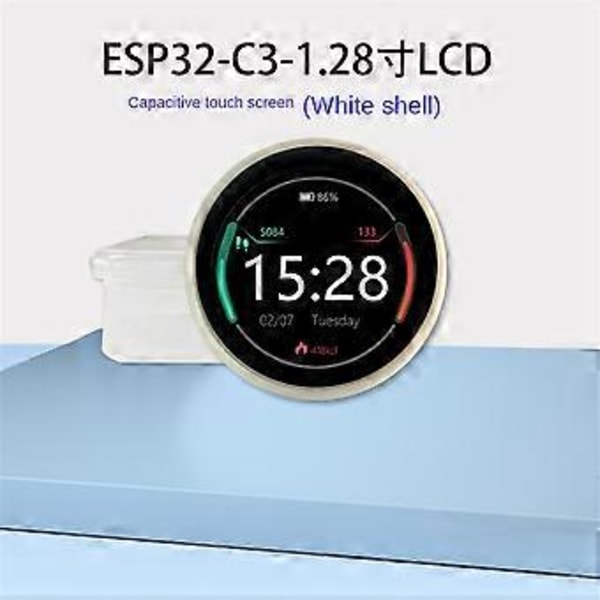 ESP32-C3 Kehityskortti 1.28 Tuuman 240X240 IPS Älynäyttö LCD-Moduuli WiFi&Bluetooth Kosketuksella, Valkoinen Kuori