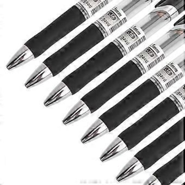 12 stk. Gel Penne: Stor Kapacitet Carbon Tryk 0,5 mm Neutral Kontorartikler (Sort)