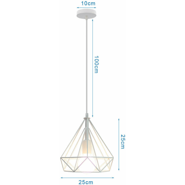 Moderne takhengt lys diamantburlampe E27 jernhvit lysekrone