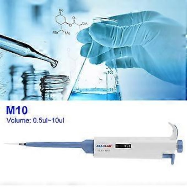 1kpl Yksikanavainen manuaalinen säädettävä pipetti Pipettori Pipetti laboratoriotyökalu 0,5~10ul