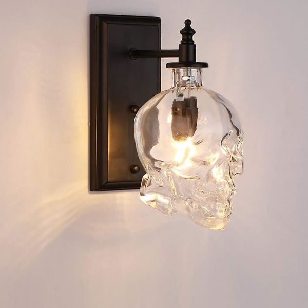 Kreativ vintage industrielt glas kraniehoved væglampe Retro indendørs væglampe