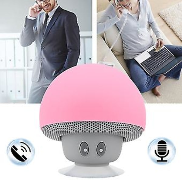 Mini Bluetooth Trådlös Portabel Svamp Högtalare Subwoofer Med Sugkopp Funktion (Rosa)