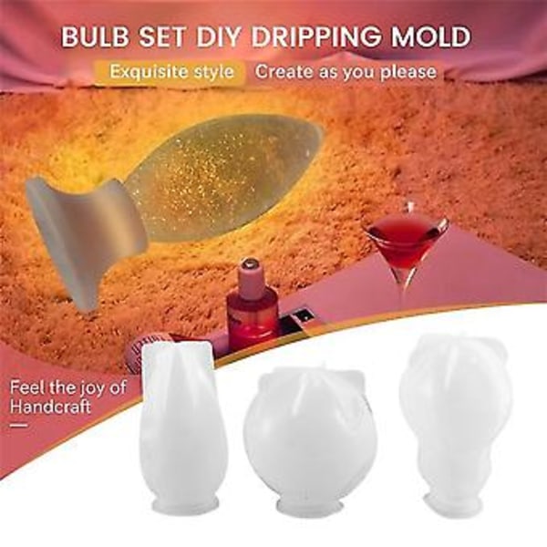 Silikone Resin Form 3 Stykker Led Pære Silikone Form Egnet Til Resin 3d Diy Resin Silikone Mol