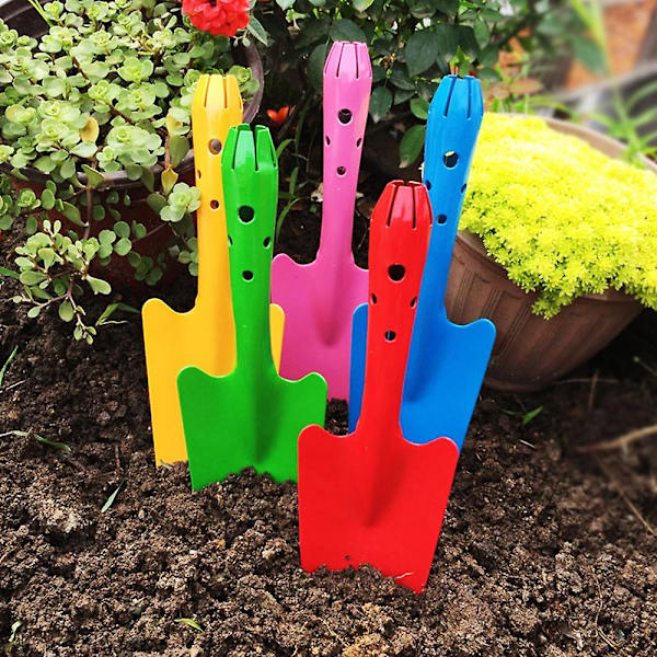 Mini fargerike håndspader, murskje sett hageverktøy for blomsterjordplanting Graving (pakke med 5)