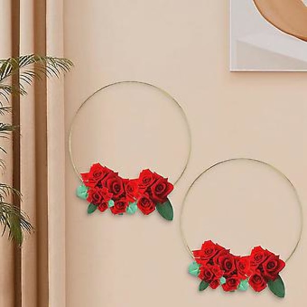 5-pack 35 cm Lar Metall Fl Båge Krans Makramé Bågar Ringar För DIY Krans R, C