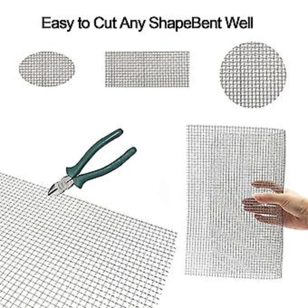 4 stk 21cmx30cm Wire Mesh, Stødige Metallnett Ark For Diy Prosjekter 304 Mindre Stål Ingen R Mesh
