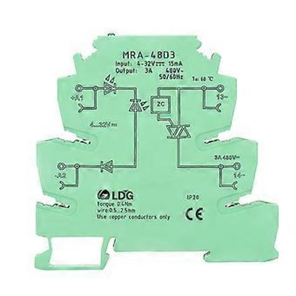 MRa 48D3 Erittäin Ohut 6.2mm AC Solid State -relemoduuli, sisääntulo 4-32VDC