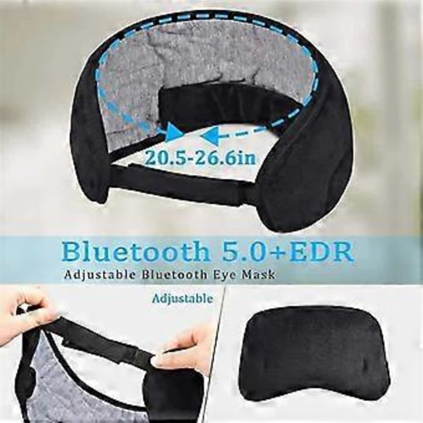 Musta Bluetooth 5.3 Panta Silmämaski Koti Matka Uni Pimennys Bluetooth Silmämaski