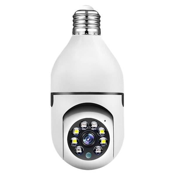 3MP lyspære sikkerhedskamera, trådløst trådløst hjemmekamera, 360 graders pan/tilt view Night Vision, indendørs/udendørs (SD-kort medfølger ikke)