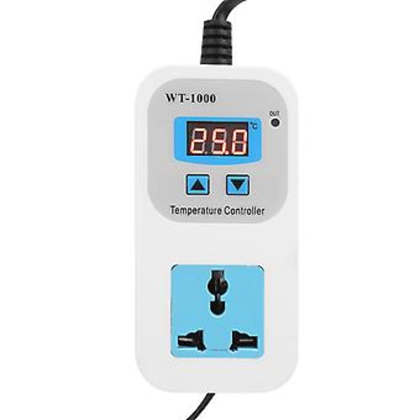 Temperaturkontroller Elektronisk Justerbar Automatisk Kontrolluttag 10A WT-1000 110-220V US-kontakt