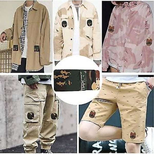 20 stk. Camo Strygemærker til Ets Jeans, Tøjreparationssæt, Albue lapper til tøj til huller