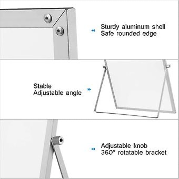 Whiteboard med D for skrivebord, dobbeltsidig tavle, PLR-stativ for skole