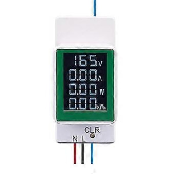 4-i-1 DIN-skena AC-mätare 110V 220V 100A Spänning Ström KWh Elektrisk Energimätare Volt Amp Voltmeter Amperemeter Wattmeter