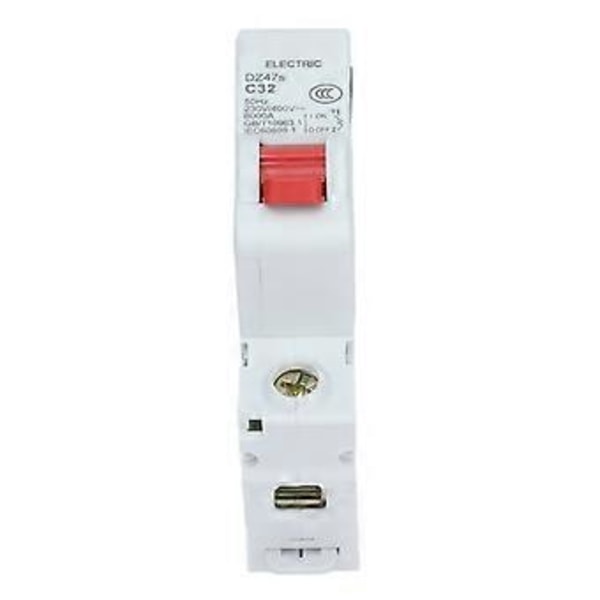 Afbryder Lavspænding 6000A Brydeevne 1P DIN-skinne Montering 32A 230V/400V