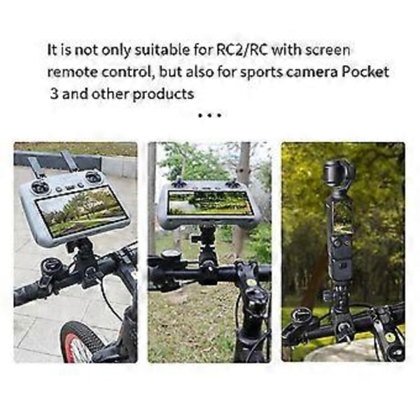 Pyöräkiinnike Pocket 3/Action -pyörätelineen pidikkeelle Kiinnityspuristin Kannettava pidike RC/RC 2 -kaukosäätimelle