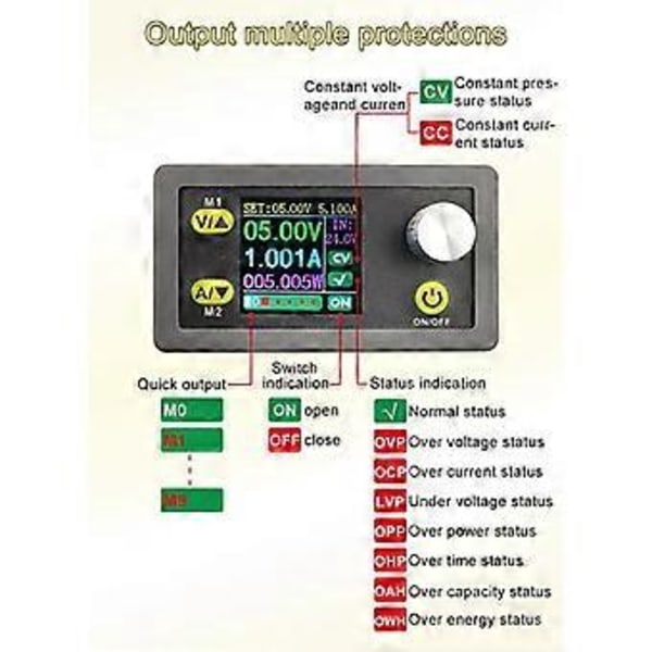WZ3605E DC DC Boost -muunnin CC CV 36V 5A Moduuli Säädettävä Säädelty Laboratorio Virtalähde Volttimittari Ampeerimittari