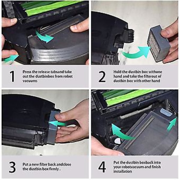 10 st Filter Kompatibla Med Roomba I Och E Serien I7+ E5 E6 I3 Robotdammsugare
